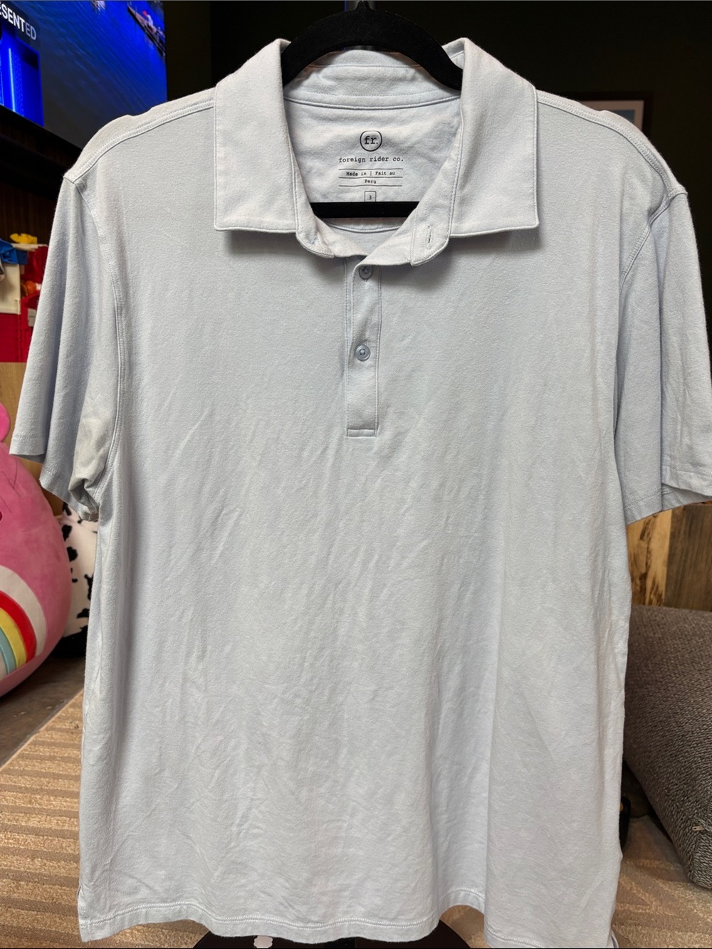 Faherty Men's Polo in Pale Blue